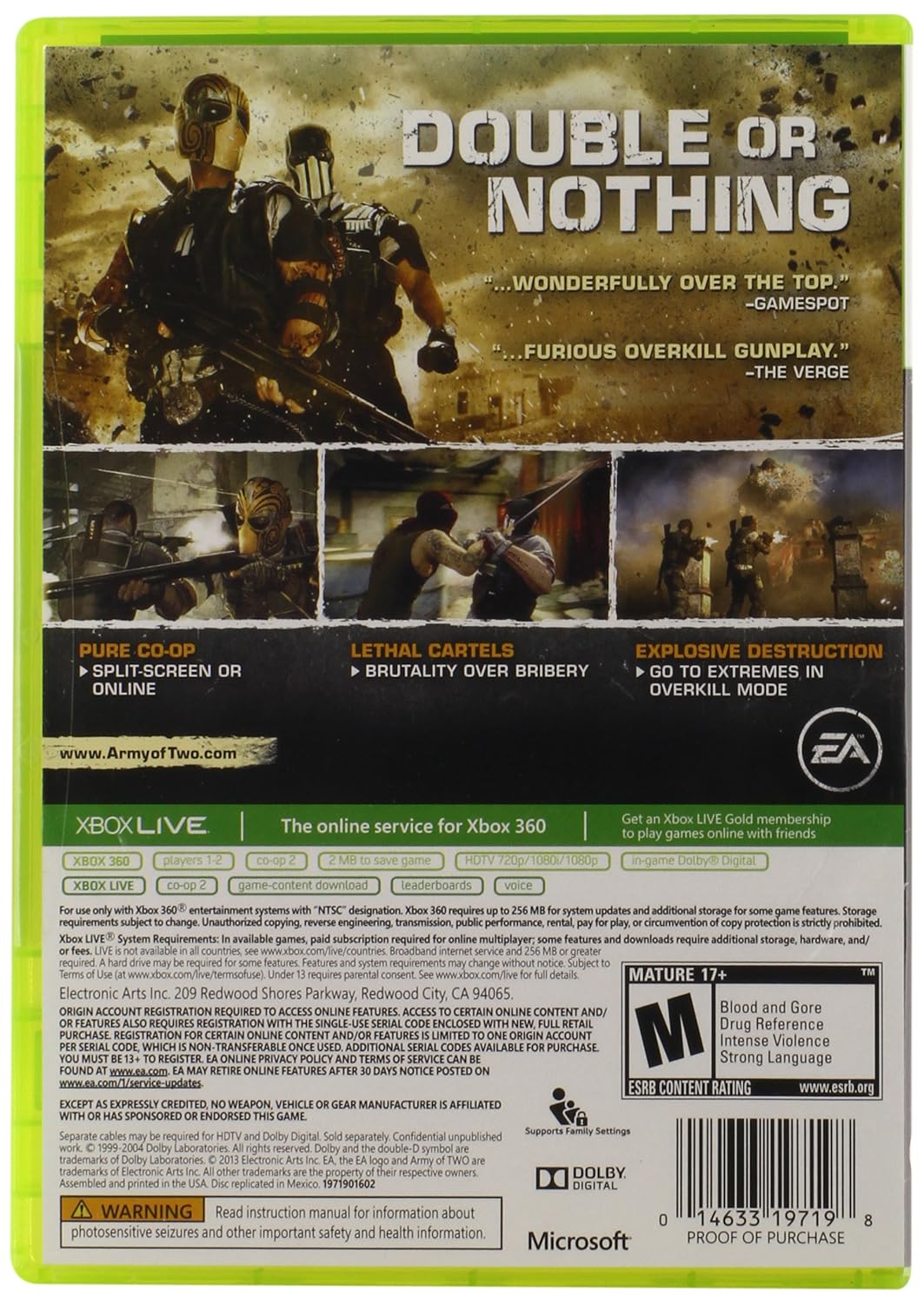 Army of TWO The Devil's Cartel - Xbox 360
