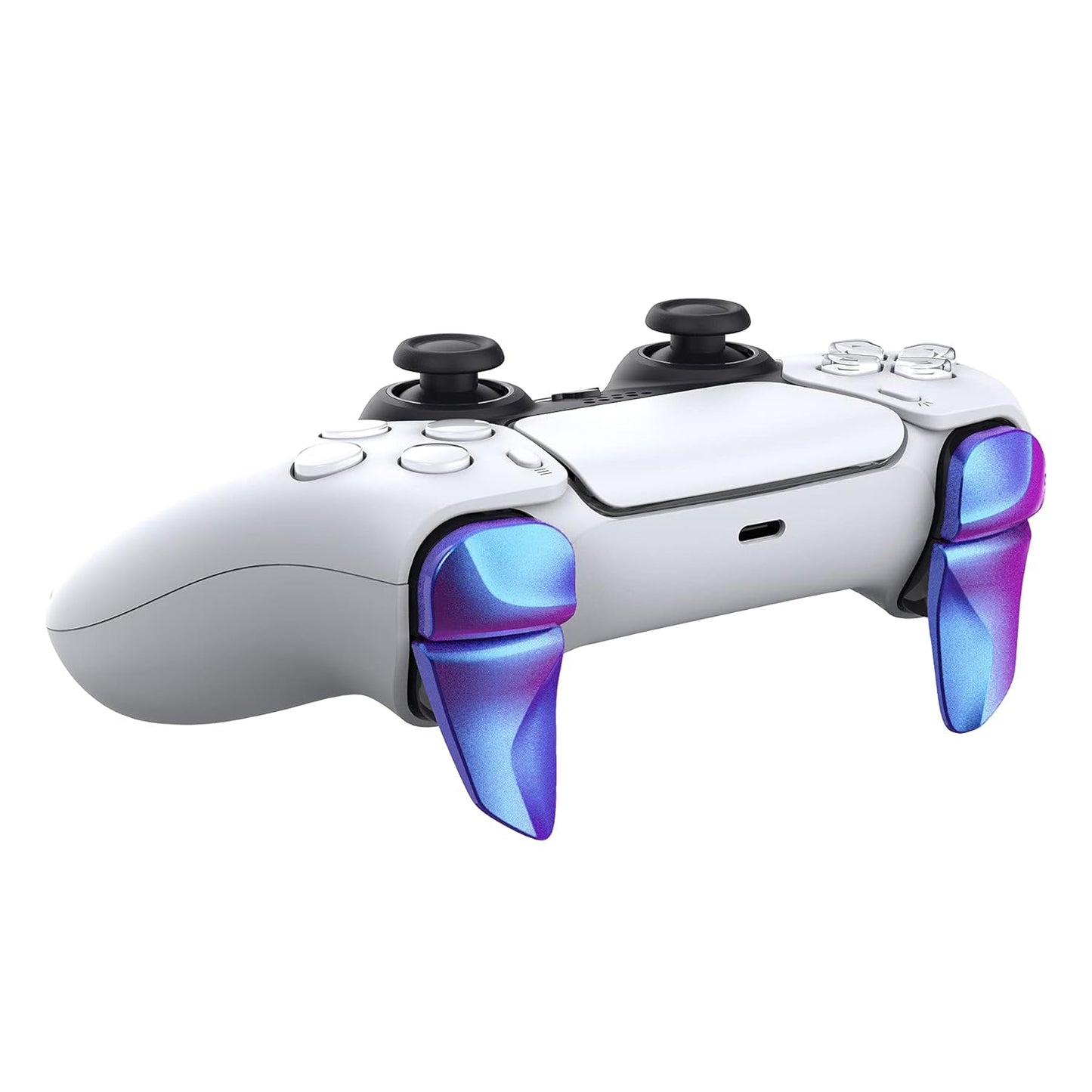 PlayVital Blade 2 Pairs Shoulder Buttons Extension Triggers for ps5 Controller, Game Improvement Adjusters for PS Portal Remote Player, Bumper Trigger Extenders for ps5 Edge - Chameleon Purple Blue