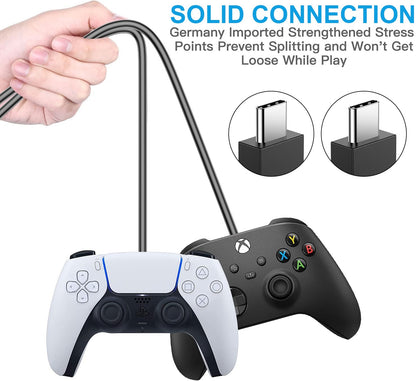 PS5 Controller Charger – 2 Pack 5FT OEM Original 3A Fast Charging Cable USB C to USB C Data Cord Wire Accessories for Playstation 5 DualSense, Xbox Series S X Core, Elite Series 2, Switch Controller