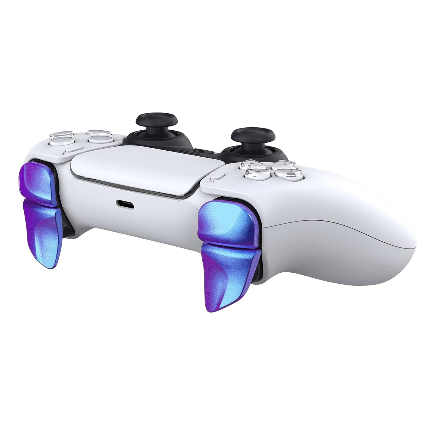 PlayVital Blade 2 Pairs Shoulder Buttons Extension Triggers for ps5 Controller, Game Improvement Adjusters for PS Portal Remote Player, Bumper Trigger Extenders for ps5 Edge - Chameleon Purple Blue