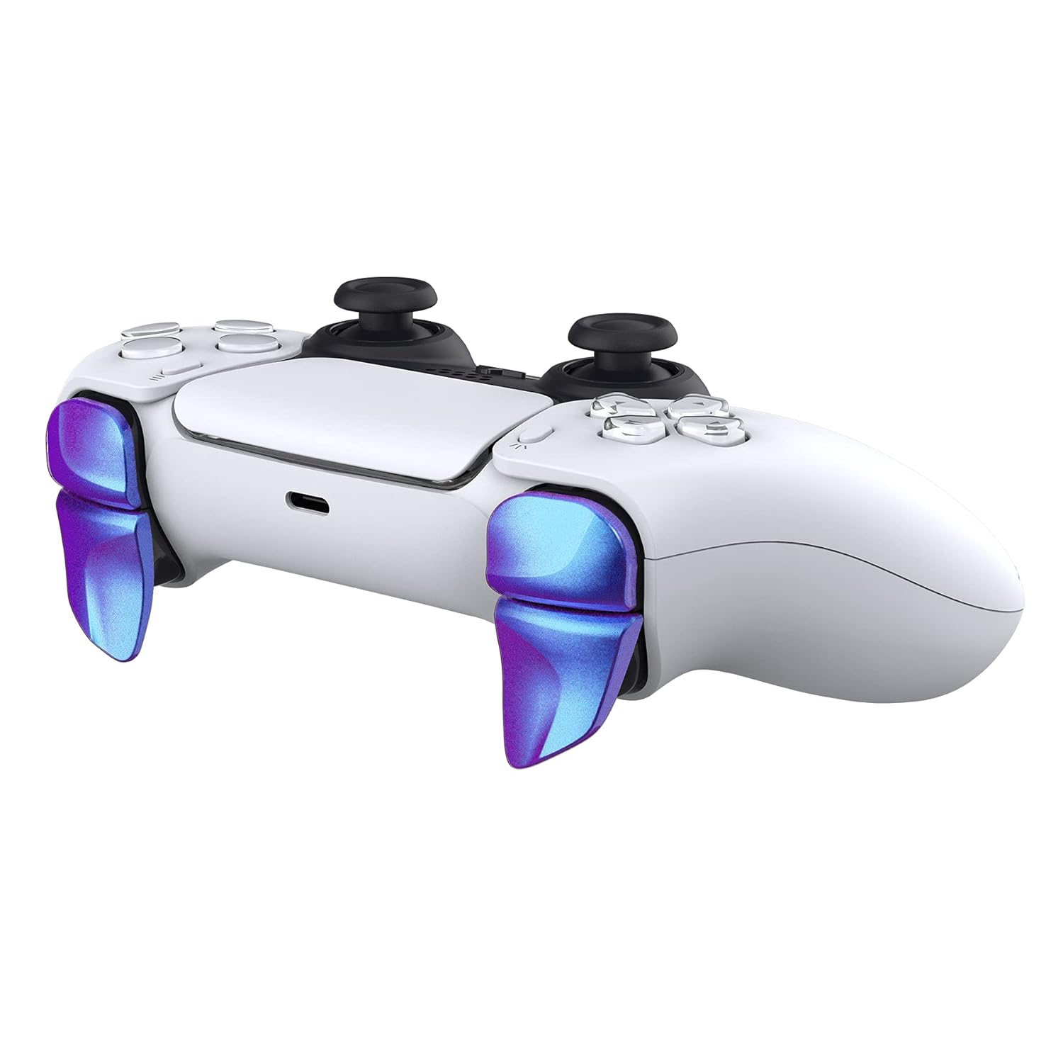 PlayVital Blade 2 Pairs Shoulder Buttons Extension Triggers for ps5 Controller, Game Improvement Adjusters for PS Portal Remote Player, Bumper Trigger Extenders for ps5 Edge - Chameleon Purple Blue