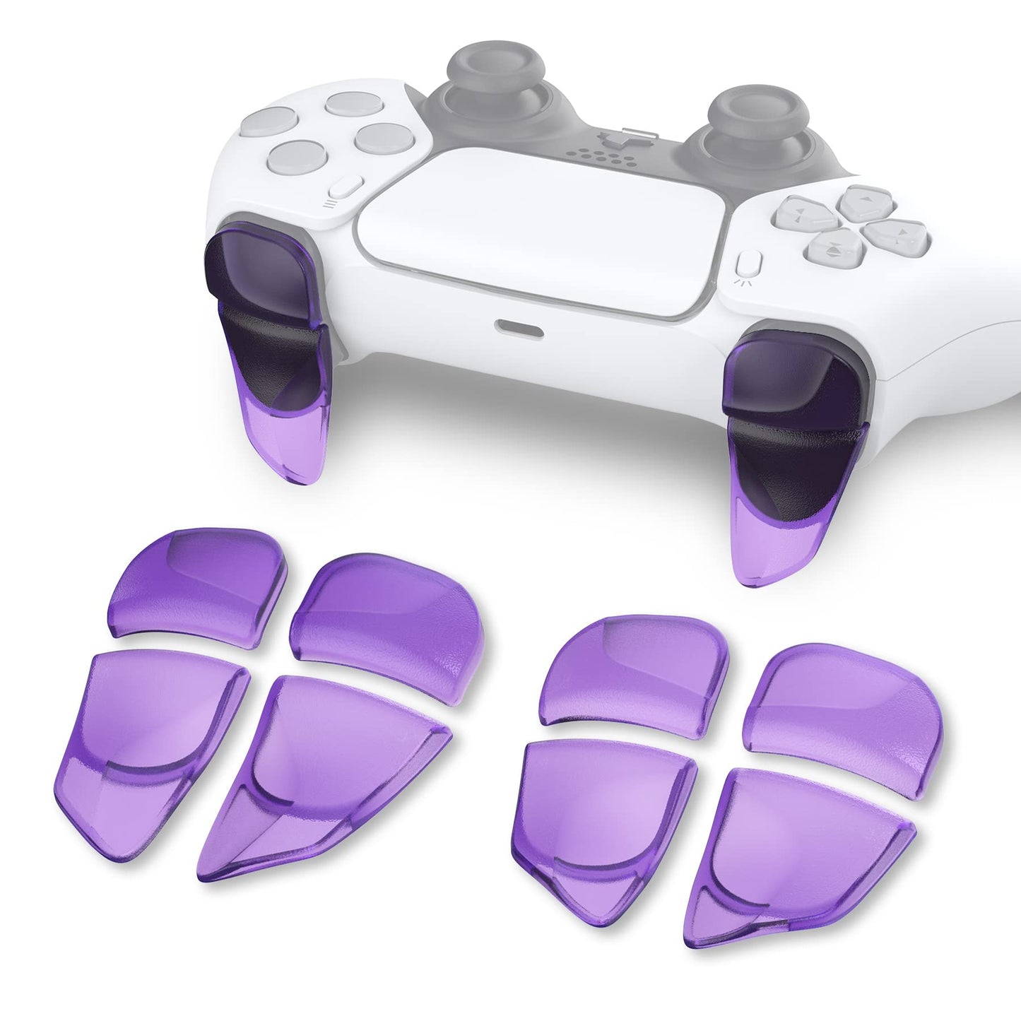 PlayVital Blade 2 Pairs Shoulder Buttons Extension Triggers for ps5 Controller, Game Improvement Adjusters for PS Portal Remote Player, Bumper Trigger Extenders for ps5 Edge - Chameleon Purple Blue