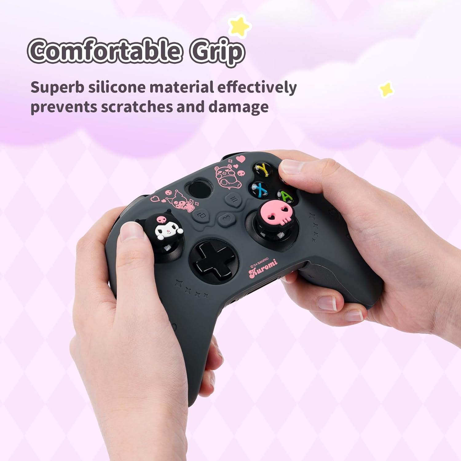 Controller Cover Skin for Xbox Series X/S,Soft Silicone Anti-Slip Protective Cover Skin Case Compatible with Xbox Controller with 2 Thumb Grip Caps - KLM