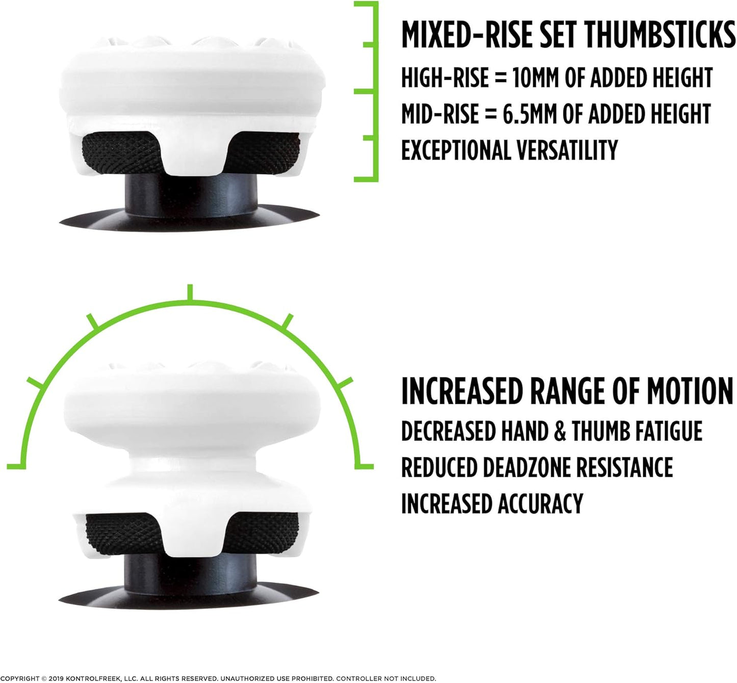 KontrolFreek FPS Freek Galaxy White for Xbox One and Xbox Series X Controller | Performance Thumbsticks | 1 High-Rise, 1 Mid-Rise | White