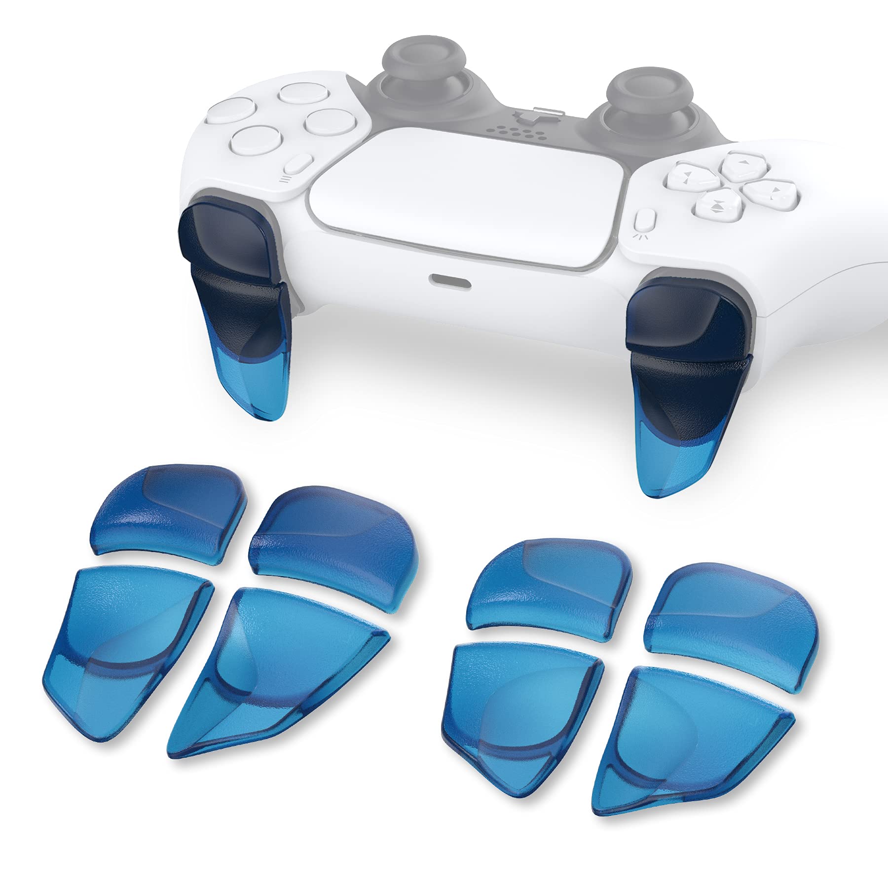 PlayVital Blade 2 Pairs Shoulder Buttons Extension Triggers for ps5 Controller, Game Improvement Adjusters for PS Portal Remote Player, Bumper Trigger Extenders for ps5 Edge - Chameleon Purple Blue