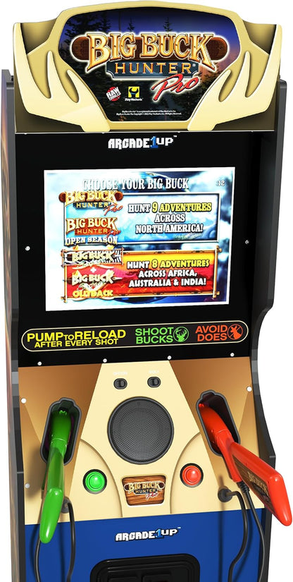 Arcade1Up Big Buck Hunter Pro Deluxe Arcade Machine for Home, 5-Foot-Tall Stand-up Cabinet, 4 Classic Games, and 17-inch Screen