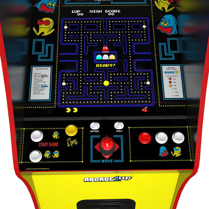 Arcade1Up PAC-MAN Deluxe Arcade Machine, built for your home, with 5-foot-tall full-size stand-up cabinet, 14 classic games, and 17-inch screen