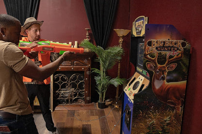 Arcade1Up Big Buck Hunter Pro Deluxe Arcade Machine for Home, 5-Foot-Tall Stand-up Cabinet, 4 Classic Games, and 17-inch Screen