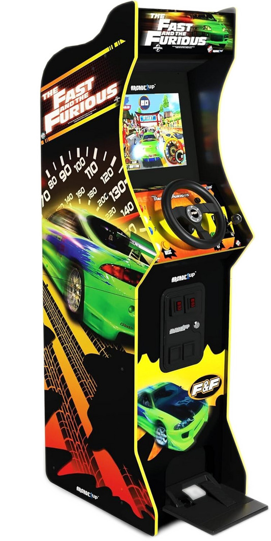 The Fast & The Furious Deluxe Arcade Game for Your Home, with 5-Foot-Tall Stand-up Cabinet, 2 Classic Games, and 17-inch LCD Screen