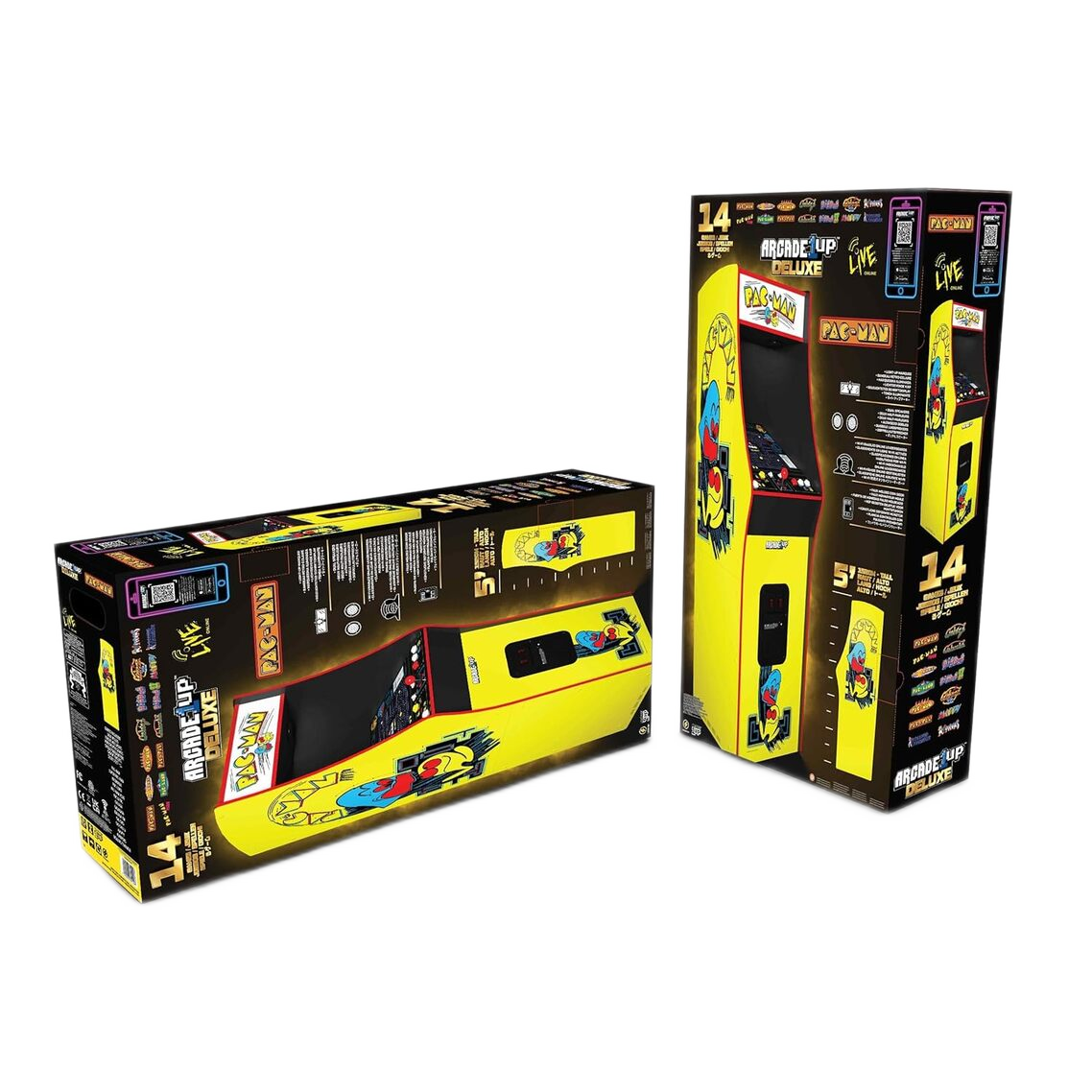 PAC-MAN Deluxe Arcade Machine 5-foot-tall, 14 classic games